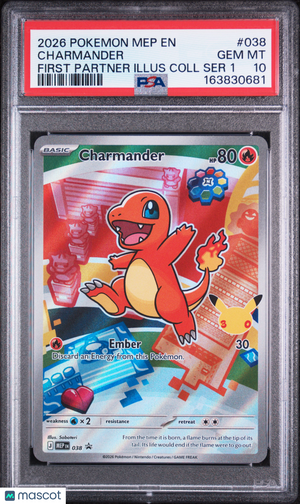 2026 Pokemon—Charmander #038 Mega Evolution Promo—Black Star Promo Holo PSA 10