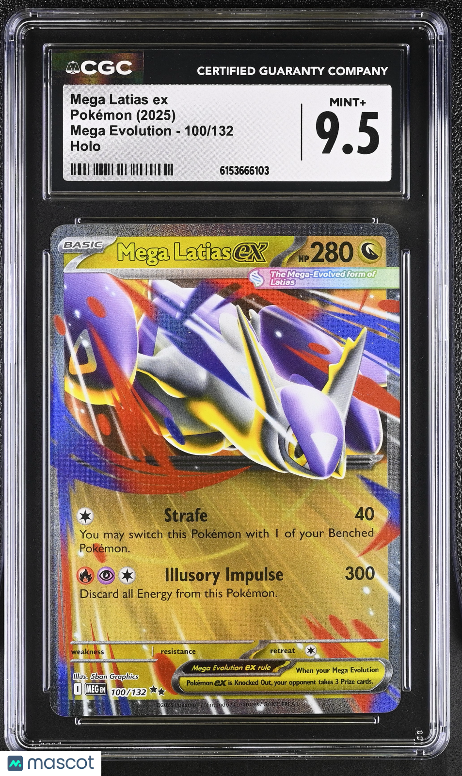 2025 Pokemon—Mega Latias ex #100/132 Mega Evolution—Double Rare Holo CGC 9.5