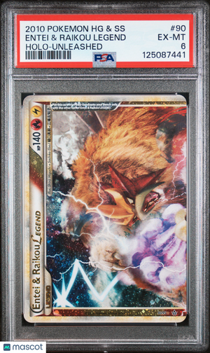 2010 Pokemon—Entei & Raikou Legend #90 Unleashed—Ultra Rare Holo PSA 6
