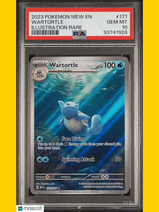 PokéMon TCG Wartortle 2023 Pokemon Mew EN-151 #171 Illustration Rare PSA 10