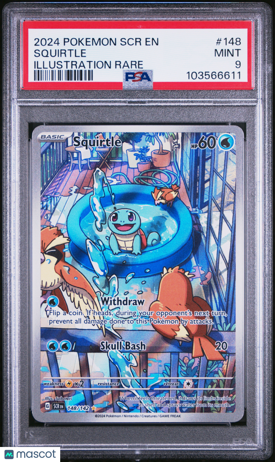2024 Pokemon TCG Squirtle Stellar Crown #148 PSA 9
