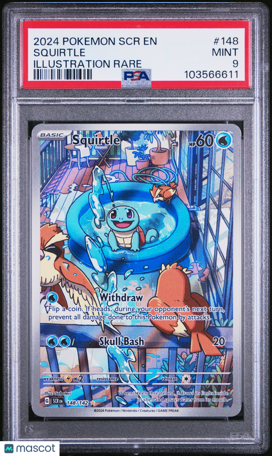 2024 Pokemon TCG Squirtle Stellar Crown #148 PSA 9