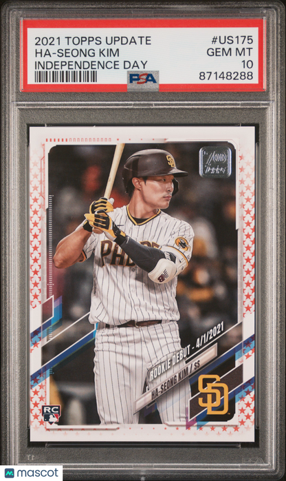 Topps 2021 Topps Update Baseball—Ha-Seong Kim #US175 Independence Day —PSA 10