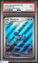 2023 Pokemon—Wartortle #171 Scarlet & Violet 151—Illustration Rare Holo PSA 9