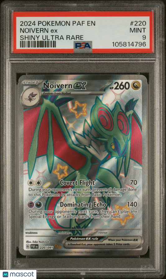 Noivern EX 2024 Pokemon Paf EN-Paldean Fates #220 Shiny Ultra Rare PSA 9