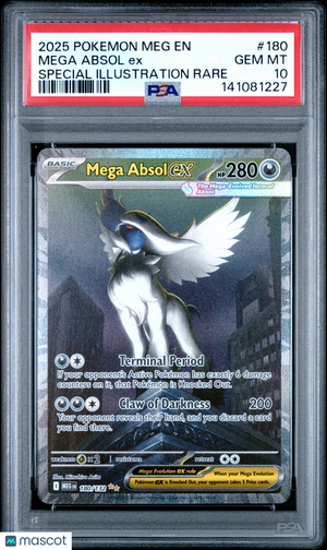 2025 Pokemon—Mega Absol ex #180 Mega Evolution—Special Illustration Rare PSA 10