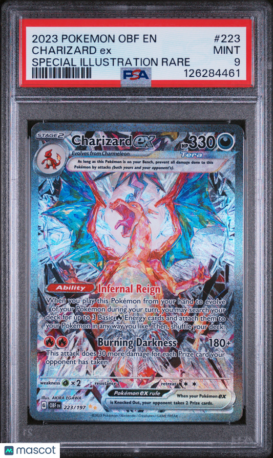 2023 Pokemon Charizard ex #223 Obsidian Flames Special Illustration Rare PSA 9
