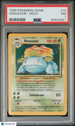 1999 Pokemon—Venusaur #15/102— Holo-PSA 7