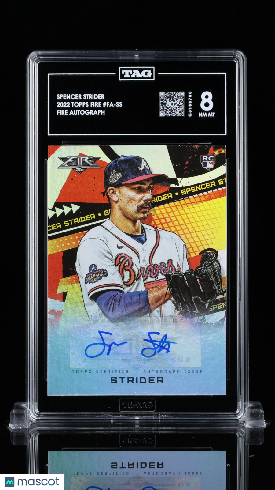 2022 Topps Fire Baseball—Spencer Strider #FA-SS Refractor —TAG 8