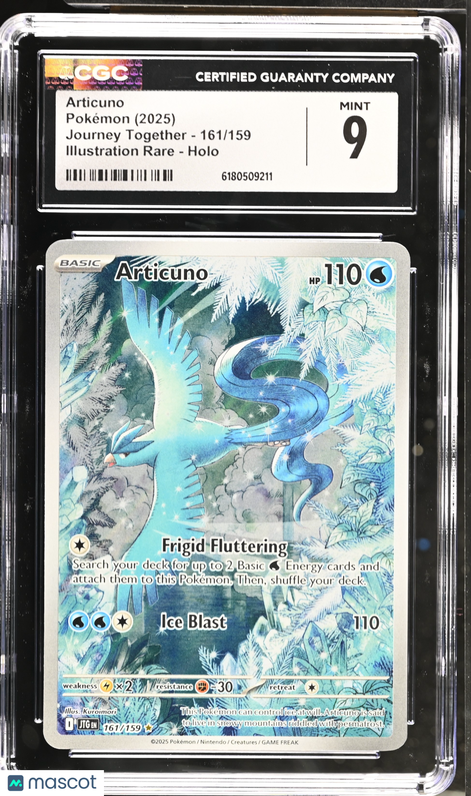 2025 Pokemon—Articuno #161 Journey Together—Illustration Rare Holo CGC 9
