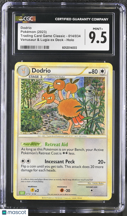 —Dodrio #014/034 2023 Pokémon Trading Card Game Classic— Venusaur & Lugia ex Deck CGC 9.5