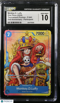 2024 One Piece—Monkey.D.Luffy (2nd Anniversary Stamped) #P-043—Promo CGC 10