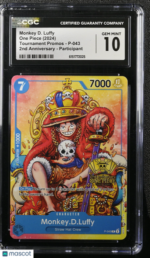 2024 One Piece—Monkey.D.Luffy (2nd Anniversary Stamped) #P-043—Promo CGC 10