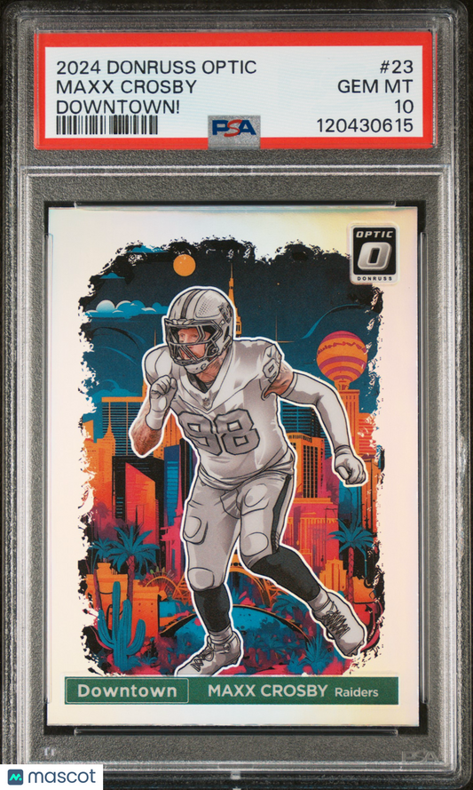 2024 Panini Donruss Optic Downtown! Maxx Crosby #23 PSA 10