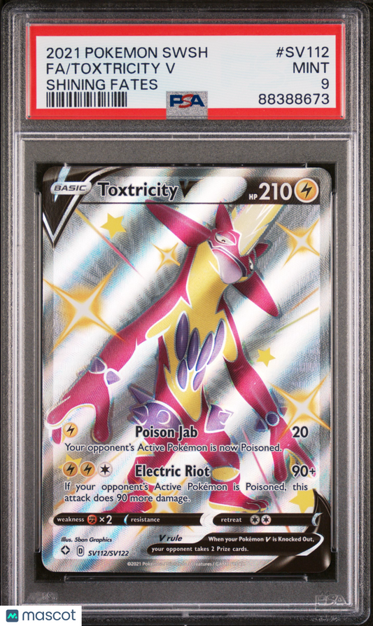 2021 PokéMon TCG Toxtricity V Shining Fates #SV112 Shining Fa PSA 9