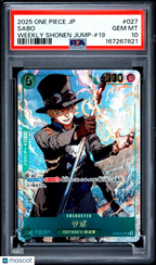 2025 One Piece CCG—Sabo #027 Weekly Shōnen Jump Vol. 19—Uncommon Foil JP PSA 10