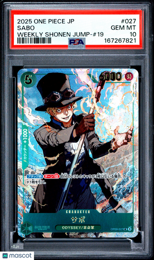 2025 One Piece CCG—Sabo #027 Weekly Shōnen Jump Vol. 19—Uncommon Foil JP PSA 10