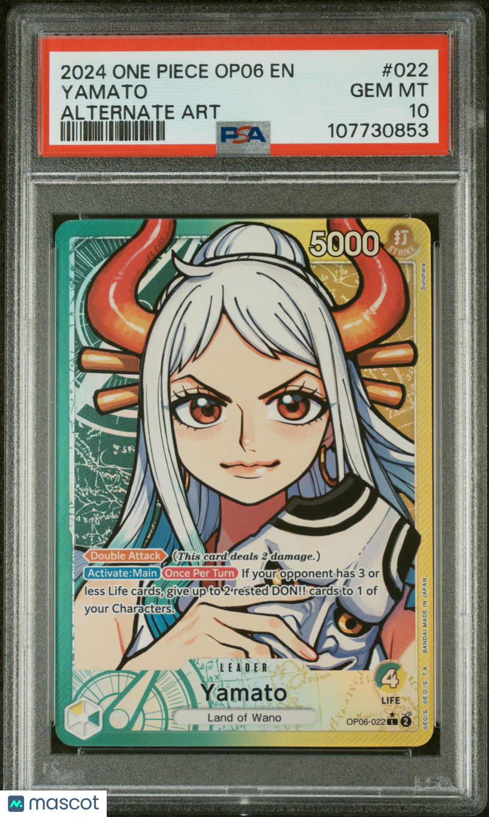 Yamato 2024 One Piece Op06-Wings Of The Captain #022 Alternate Art PSA 10