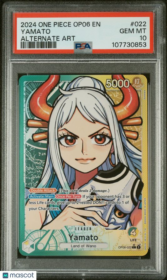 Yamato 2024 One Piece Op06-Wings Of The Captain #022 Alternate Art PSA 10