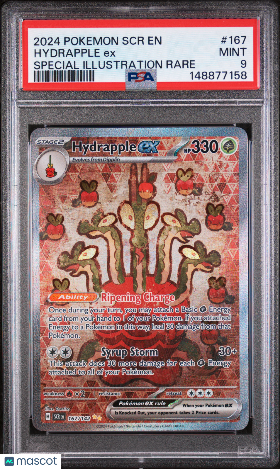 2024 Pokemon—Hydrapple ex #167 Stellar Crown—Special Illustration Rare PSA 9