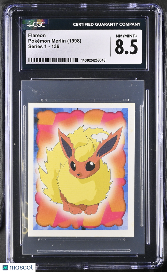 1998 Merlin Series 1 Pokémon Merlin Flareon #136 CGC 8.5