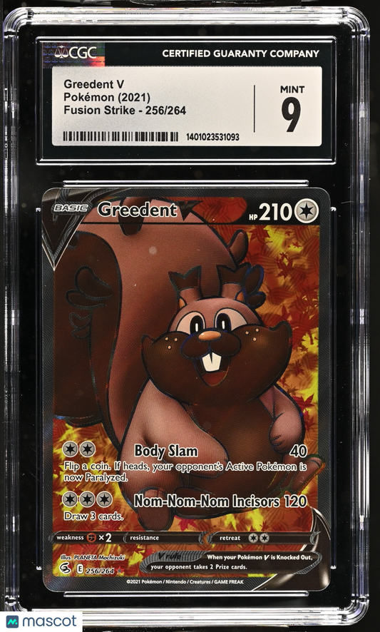 Pokémon Greedent V 2021 Pokémon Fusion Strike #256/264 English CGC 9