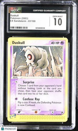 2003 Pokemon—Duskull #61/100 EX Sandstorm—Common Nonholo CGC 10