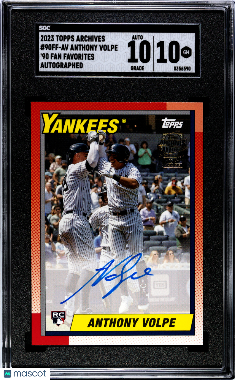 2023 Topps Archives Baseball Anthony Volpe Autograph #90FF-AV SGC 10 Auto 10