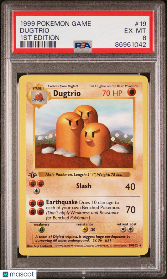 Dugtrio 1999 Pokemon Game #19 1ST Edition PSA 6
