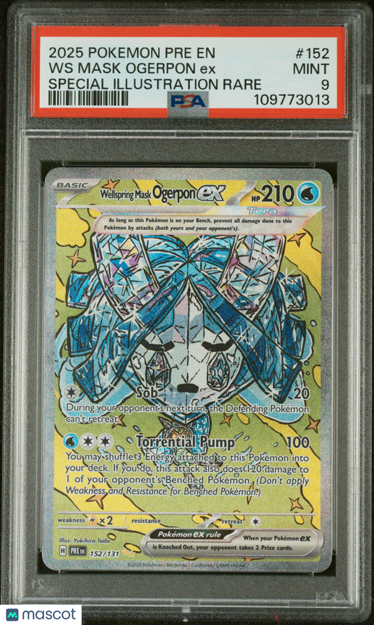 2025 Pokemon TCG WS Mask Ogerpon EX Prismatic Evolutions #152 PSA 9
