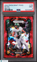 2024 Panini Prizm Draft Picks Football—Bo Nix #105 Red Ice —PSA 9