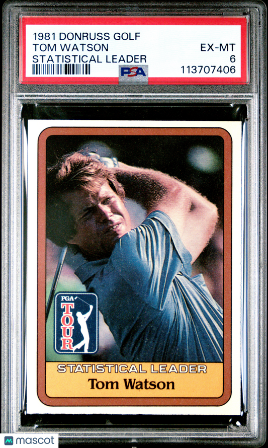 1981 Donruss Golf Golf Tom Watson Statistical Leader PSA 6