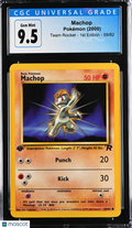 Pokemon TCG—Machop #59/82 2000 Team Rocket—common Regular 1st Edition CGC 9.5
