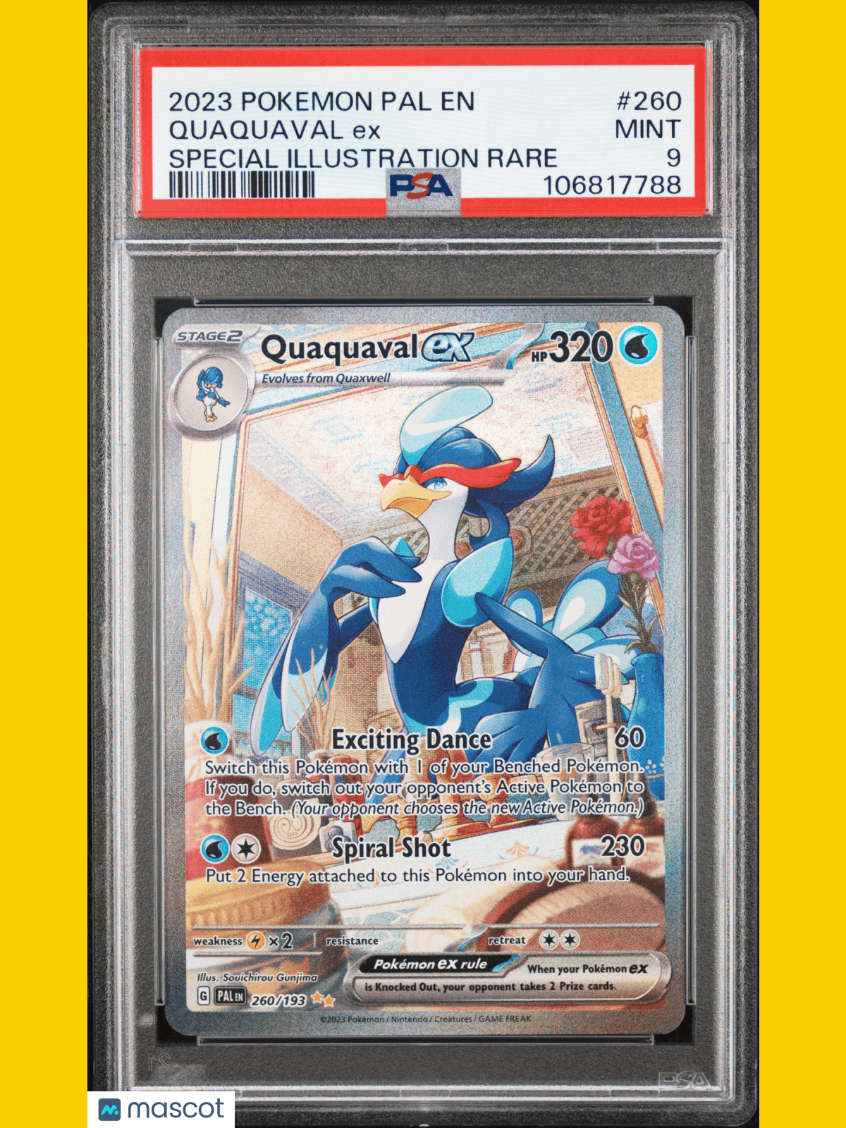 Pokemon TCG Quaquaval EX 2023 Pokemon Special Illustration Rare PSA 9