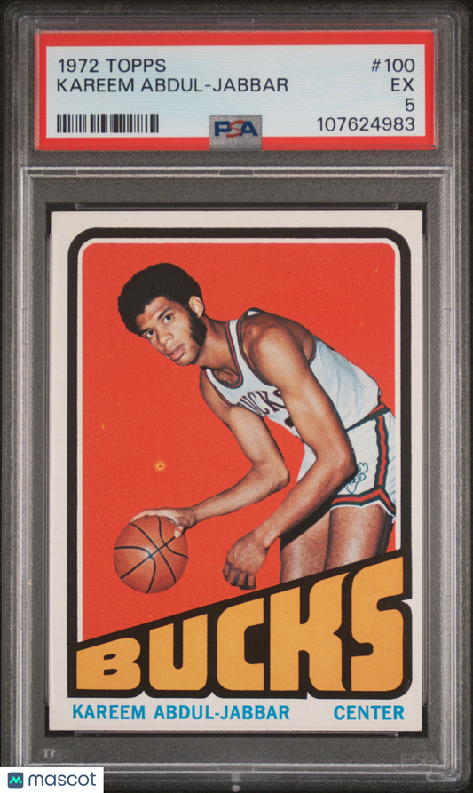 1972 Topps Basketball Kareem Abdul-Jabbar #100 PSA 5