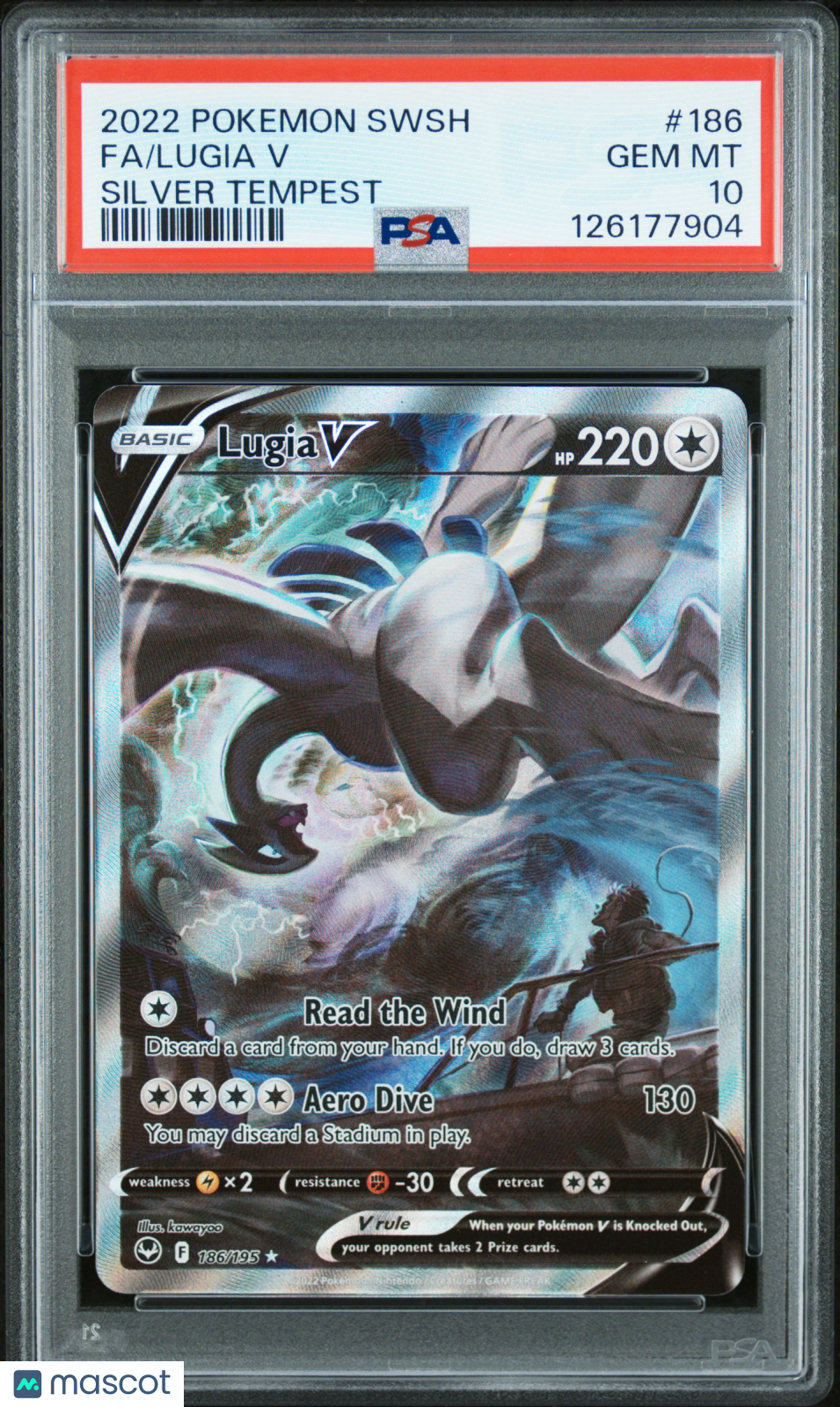 —Lugia V #186 2022 Pokemon Sword & Shield Silver Tempest— Fa Silver Tempest PSA 10