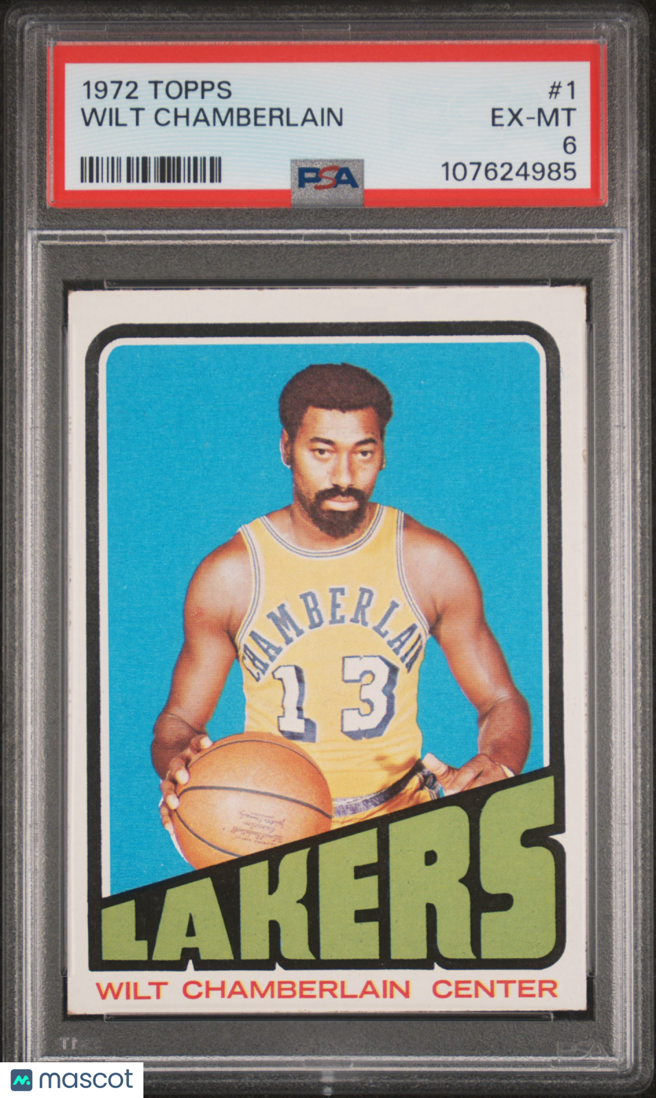 1972 Topps Basketball—Wilt Chamberlain #1 —PSA 6