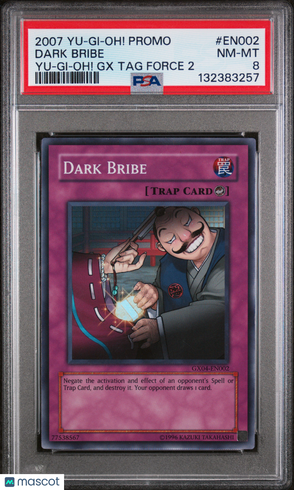 2007 —Dark Bribe #EN002 Yu-Gi-Oh! Promo— Yu-Gi-Oh! GX TAG Force 2 PSA 8