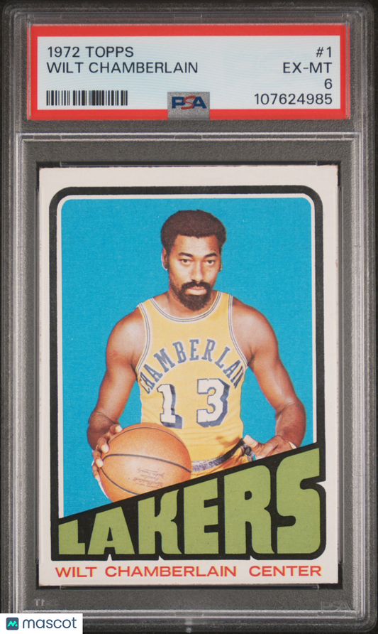1972 Topps Basketball Wilt Chamberlain #1 PSA 6