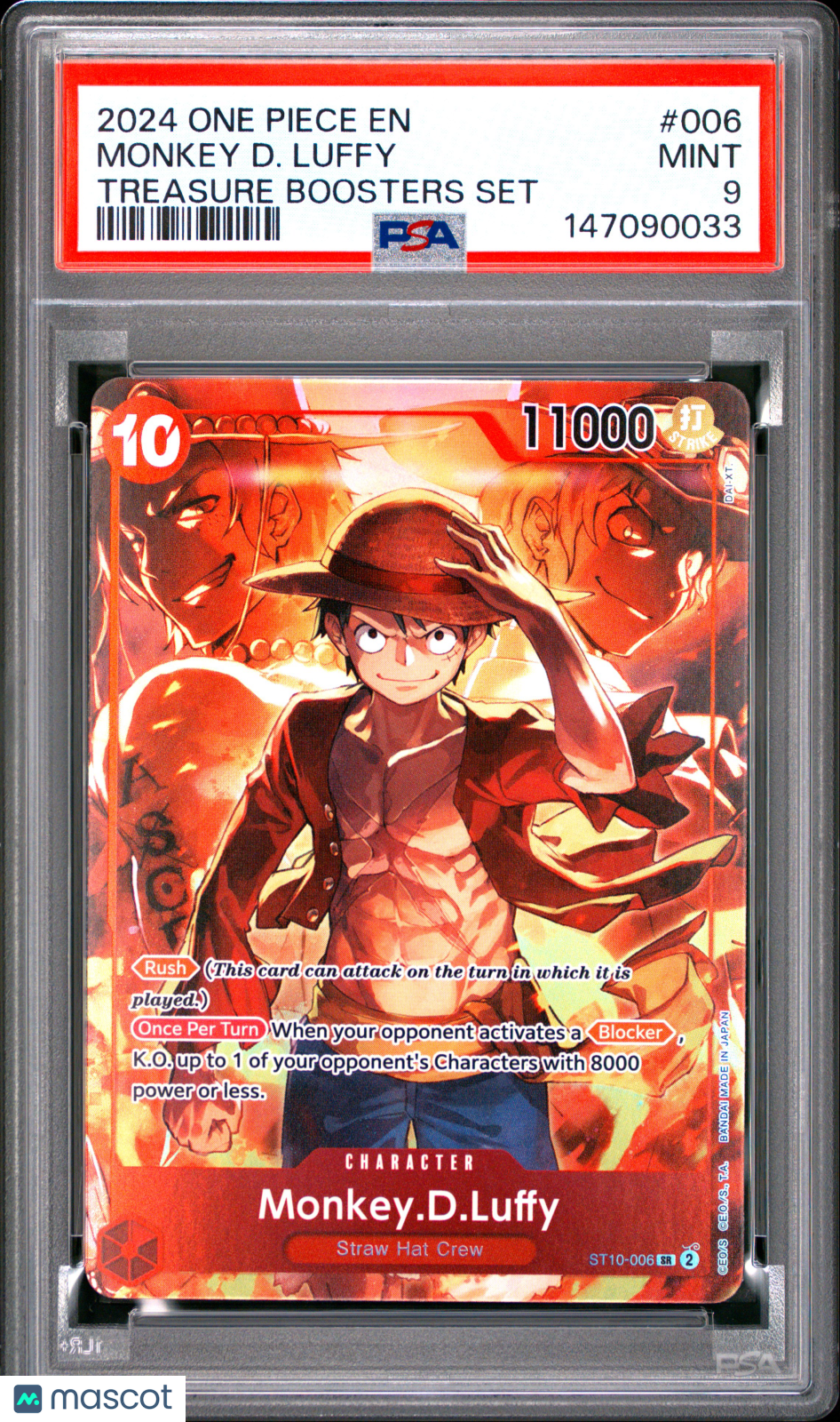 2024 One Piece CCG—Monkey D. Luffy #006 One Piece Promotion Cards—SR Foil PSA 9