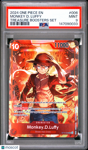 2024 One Piece CCG—Monkey D. Luffy #006 One Piece Promotion Cards—SR Foil PSA 9