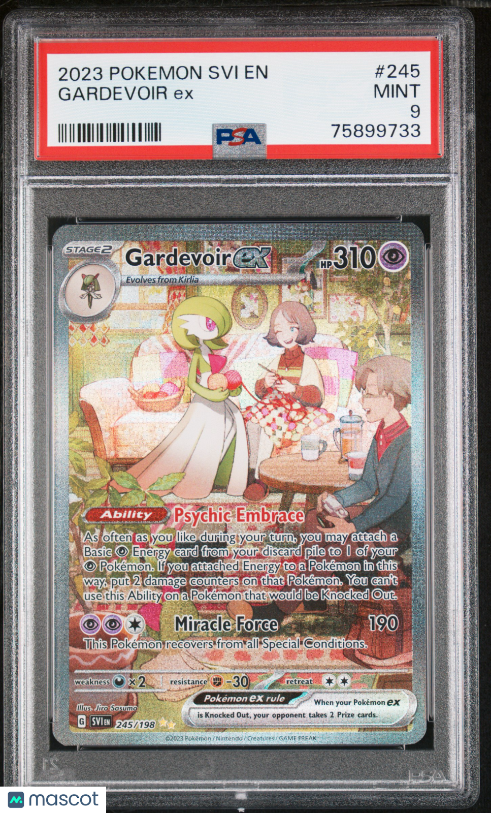 2023 Pokemon—Gardevoir ex #245 Scarlet & Violet Base Set—SIR Holo PSA 9