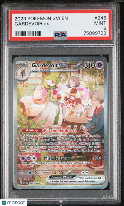 2023 Pokemon—Gardevoir ex #245 Scarlet & Violet Base Set—SIR Holo PSA 9