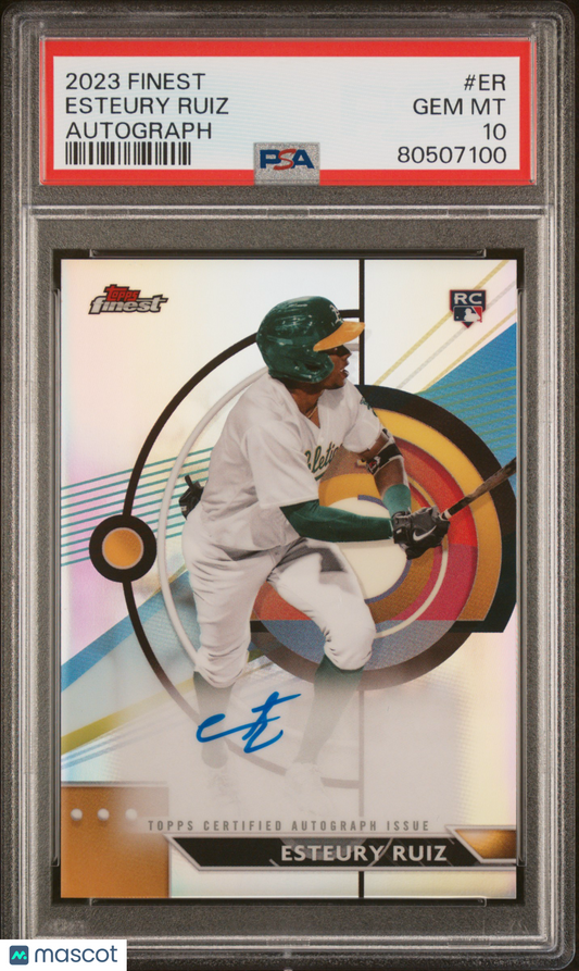 2023 Topps Finest Finest Autographs Baseball—Esteury Ruiz #ER —PSA 10