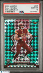 2022 Panini Mosaic Football—Sam Howell #305 Green Rookie—PSA 10