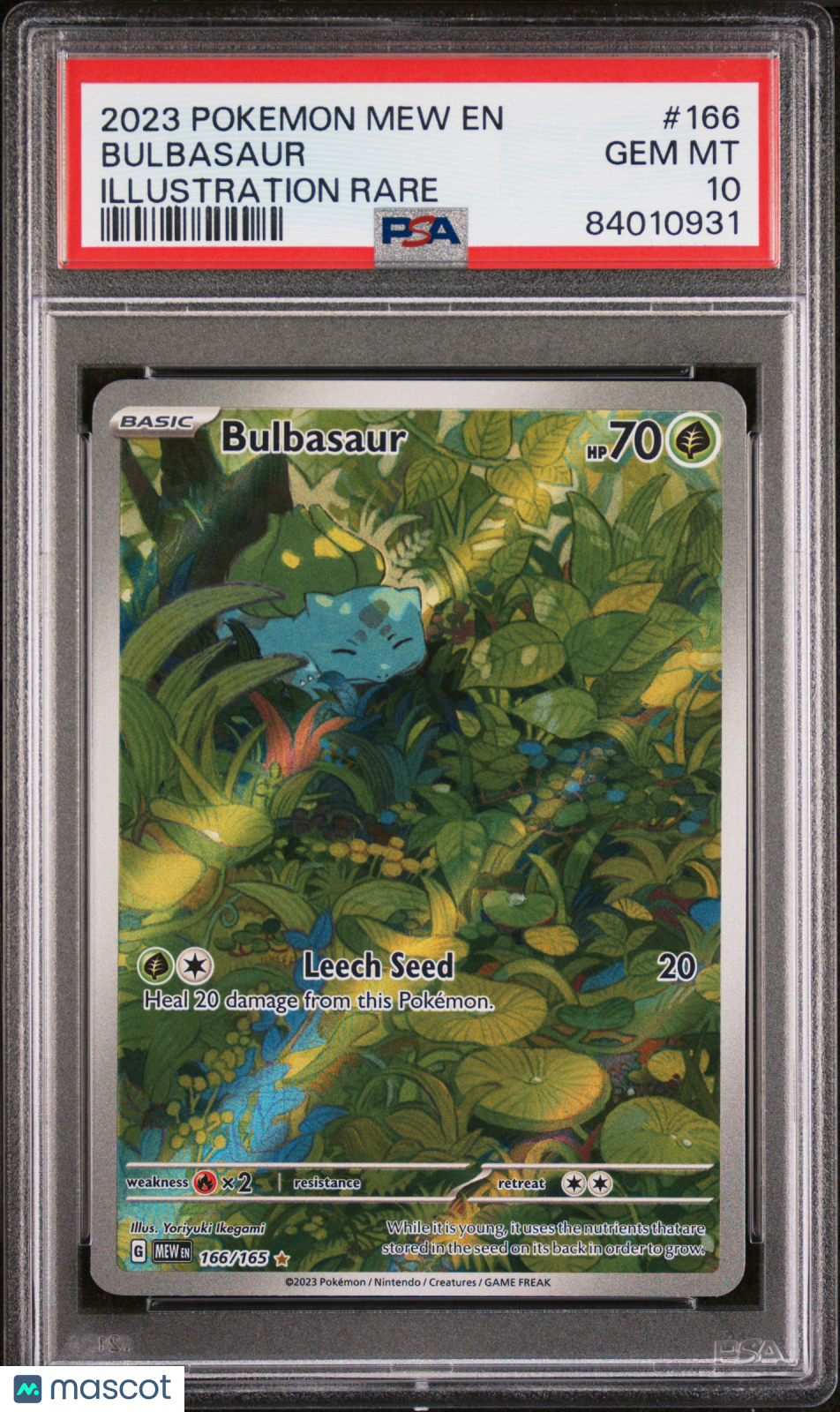 2023 Pokemon TCG—Bulbasaur #166 Scarlet & Violet 151—IR Foil PSA 10