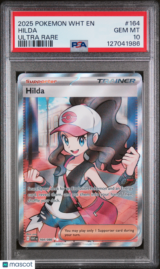 Hilda 2025 Pokemon WHT EN-White Flare #164 Ultra Rare PSA 10