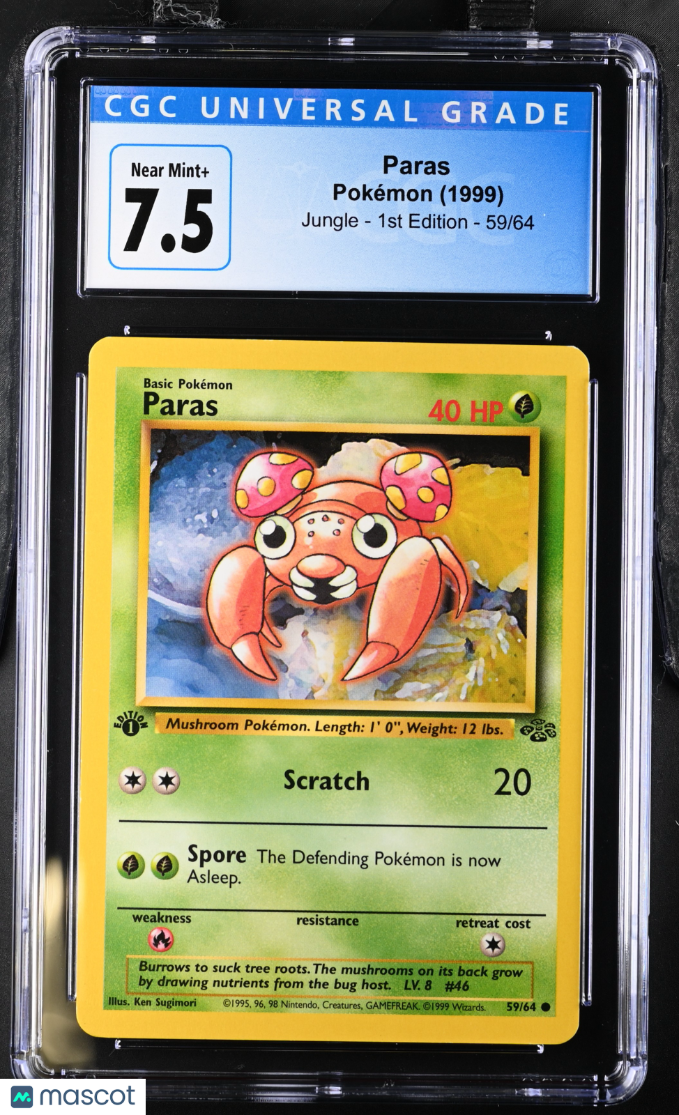 Paras 1999 Pokemon Jungle #59/64 1st Edition CGC 7.5
