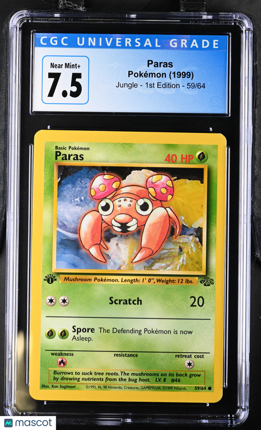 Paras 1999 Pokemon Jungle #59/64 1st Edition CGC 7.5