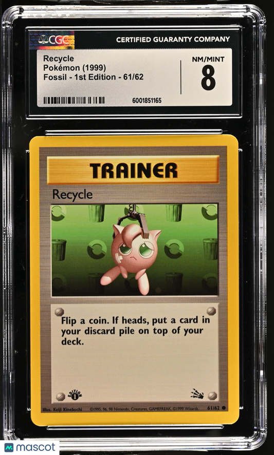 Recycle 1999 Pokémon Fossil - 1st Ed. #61/62 CGC 8